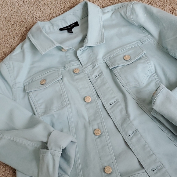 Talbots Mint Denim Jacket Large - Picture 3 of 3